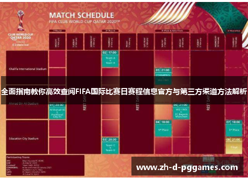 全面指南教你高效查阅FIFA国际比赛日赛程信息官方与第三方渠道方法解析